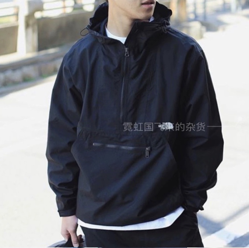 Tnf Japanese Version Compact Anorak Half-Zip Thin Windbreaker Hooded Jacket