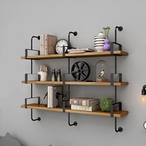 Iron wall hanging wall bookshelf shelf one-word partition board creative wall wall decoration shelf display rack