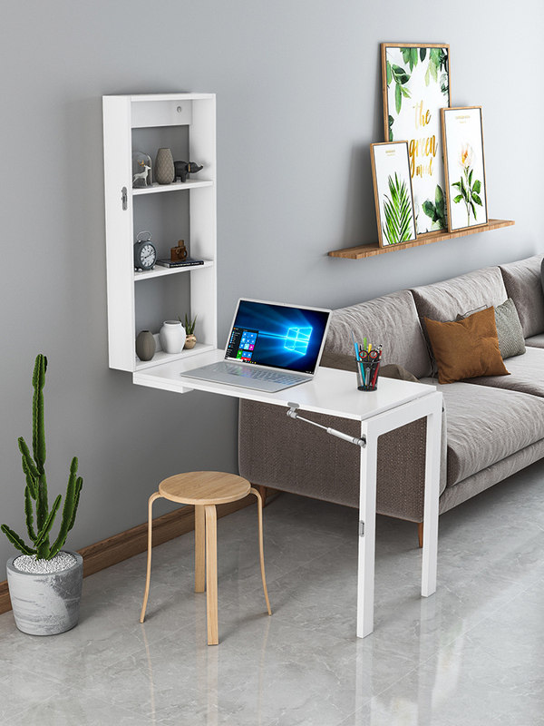 Wall-mounted foldable tablesSmall household casual home with a computer small desk simple wall shelf wall layout against wall dining table