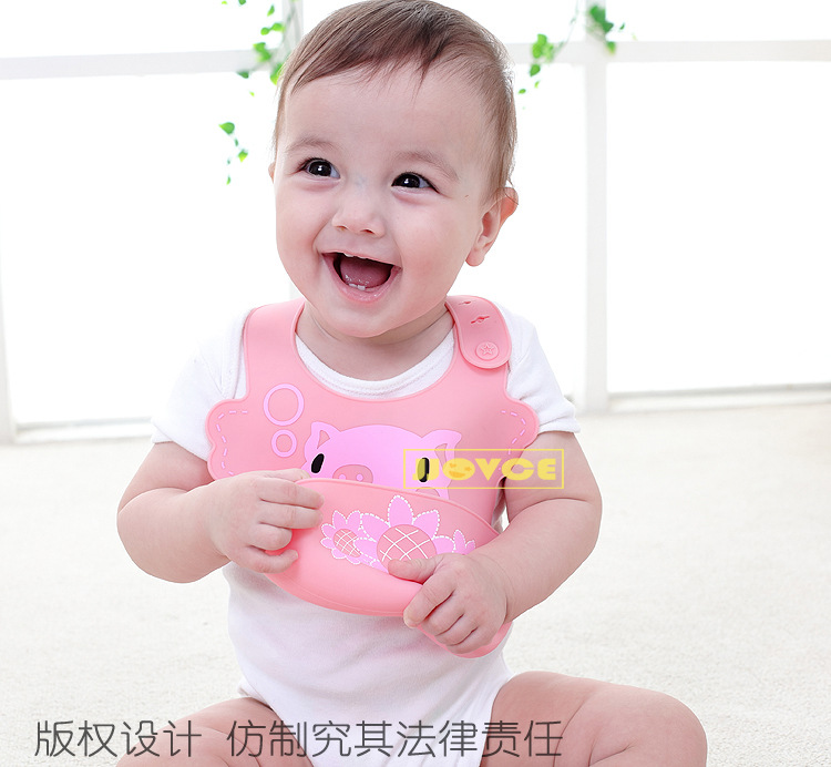 Trẻ sơ sinh và trẻ em ăn túi ba chiều silicone không thấm nước yếm bé cung cấp yếm nước bọt miệng nước bát cơm - Cup / Table ware / mài / Phụ kiện đồ dùng cho bé ăn dặm