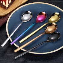 Gift Custom logo Stainless Steel Korean Style Eat Spoon Fork Western Meal Spoon Meal Fork Home Soup Spoon Long Handle Tablespoon