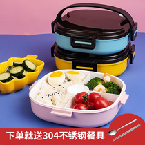 Microwave PP insulation lunch box One food portable separation dinner plate student body hand lunchbox lunch box