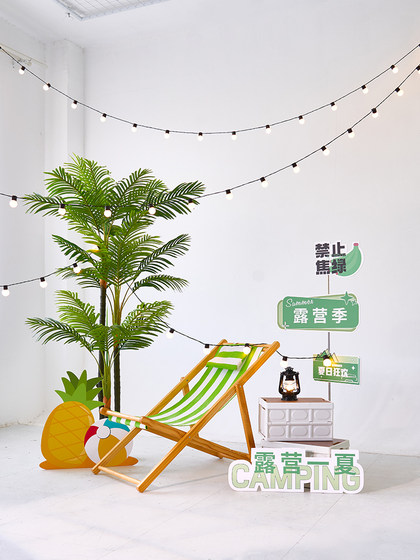 Decorative Scene Setup Ocean Beach Theme Window Display Green Plant Landscaping Shopping Mall Dp Spot Summer Display Landscaping Ornaments