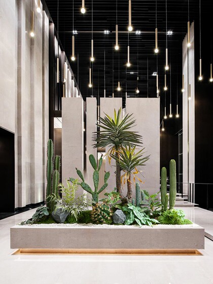 Simulated Cactus Landscaping Combination Indoor Landscape Large Artificial Green Plant Decoration Cactus Column Tropical Succulent Plant
