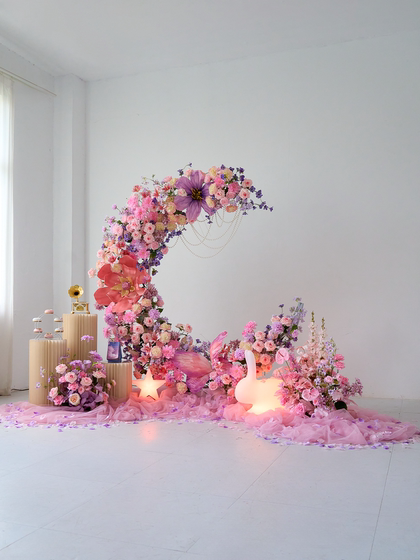 Artificial Flower Birthday Scene Floral Arrangement Decoration Landscape Aesthetic Ambiance Indoor Scene Landscaping Large Ornaments