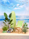 Decorative Scene Setup Ocean Beach Theme Window Display Green Plant Landscaping Shopping Mall Dp Spot Summer Display Landscaping Ornaments