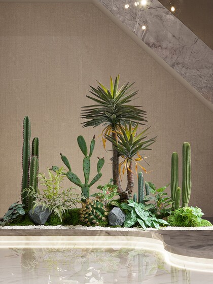 Simulated Cactus Landscaping Combination Indoor Landscape Large Artificial Green Plant Decoration Cactus Column Tropical Succulent Plant