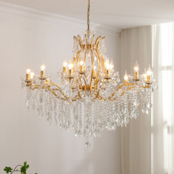 French Retro Living Room Chandelier, American Light Luxury Crystal Lamp, Villa Dining Room Bedroom Lamp, Antique Style High-End Lighting Fixtures