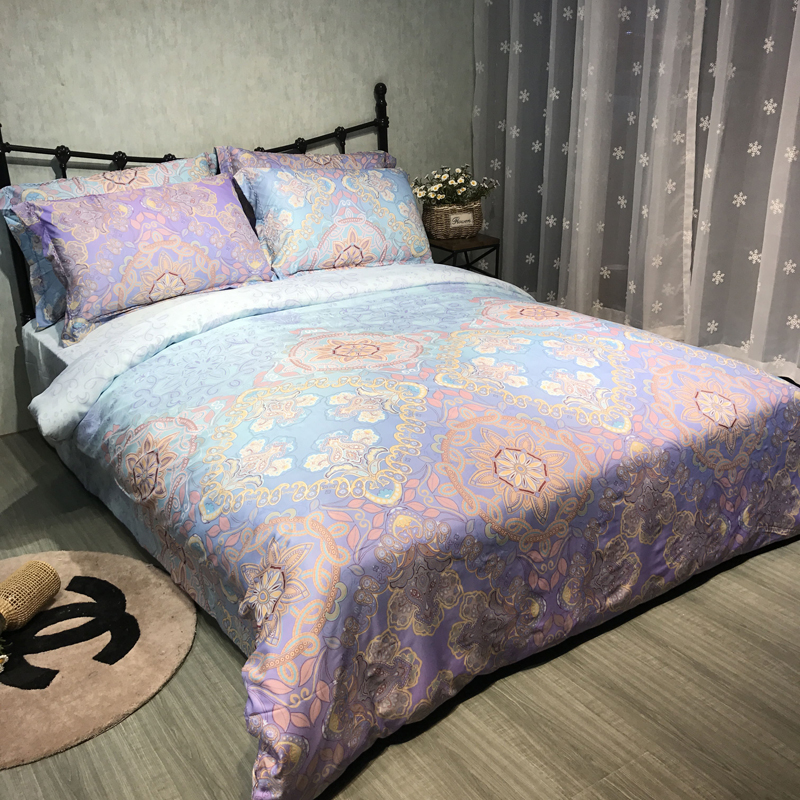 Châu âu Tencel bốn mảnh băng lụa quilt cover satin cưới 1.8 2.0 m khăn trải giường nguồn cung cấp mùa xuân và mùa hè