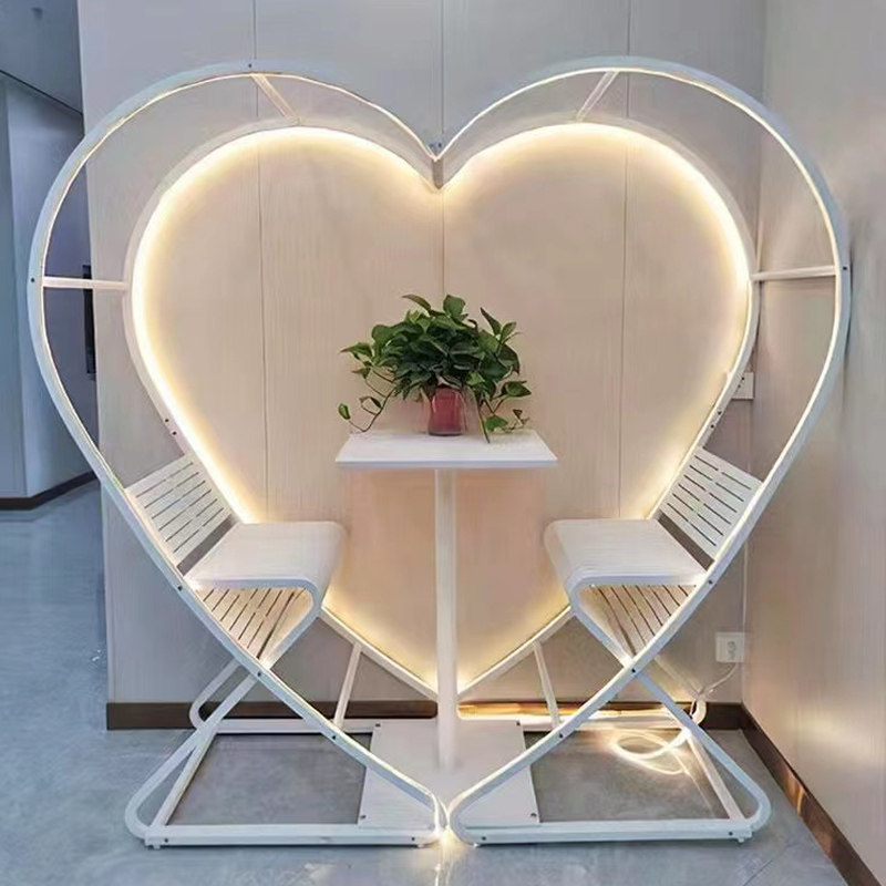 Loving Seat Mesh Red Interaction Photo Shoots Card Ground 520 Valentine's Day Outdoor Pendulum Mall Luminous Decorated Chair