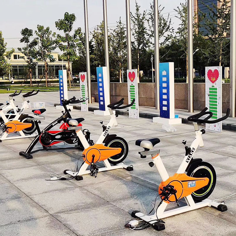 Dynamic power generation mobile bicycle swing stall net red equipment playground indoor children interactive bicycle generator device