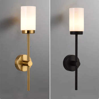 French Cream Living Room Retro Decorative Wall Lamp Modern Simple Bedside Lamp American Light Luxury Villa Long Pole Wall Lamp