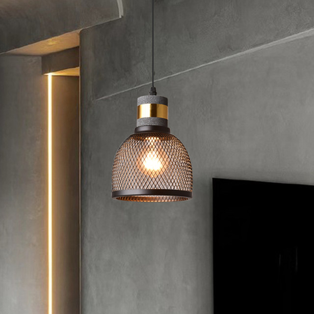 Nordic Restaurant Cement Multi-Head Pendant Light Shop Commercial Single-Head Bar Counter Lamp Retro Industrial Style Creative Bedside Lighting