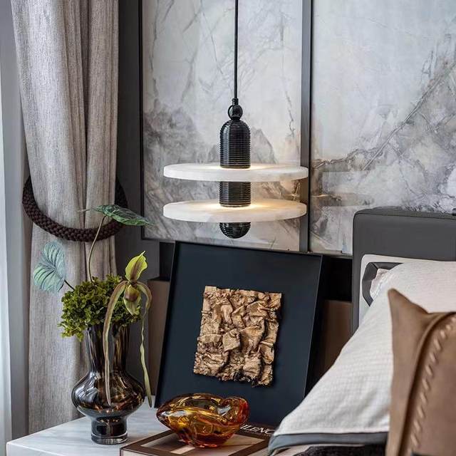 Nordic Modern Creative Simple and Unique Living Room Cafe Exhibition Hall Corridor Bedroom Entrance Marble Chandelier