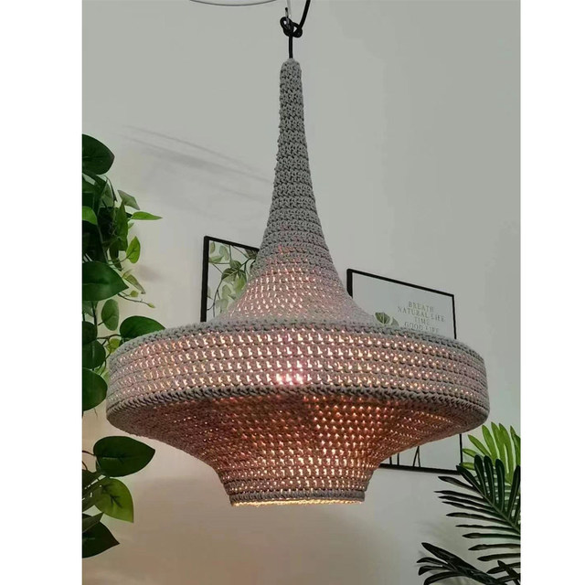 Bohemian Hand-Woven Living Room Lamps Nordic Style B&B Hotel Bedroom Bedside Decoration Literary Small Chandelier