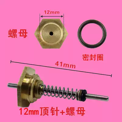 Water heater thimble Water and gas linkage valve accessories Daquan spring thimble universal hexagon nut 12mm all-copper set