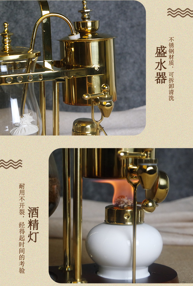 Máy pha cà phê Hoàng gia Bỉ Siphon Pot Máy pha cà phê Cà phê Siphon Máy pha cà phê gia dụng - Cà phê ly uống cà phê