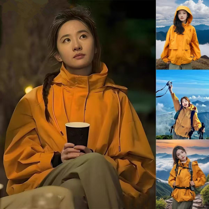 Original Rose-Colored Three-In-One Softshell Jacket, Windproof and Waterproof, Unisex Outdoor Mountaineering Clothing, Workwear Two-Piece Set