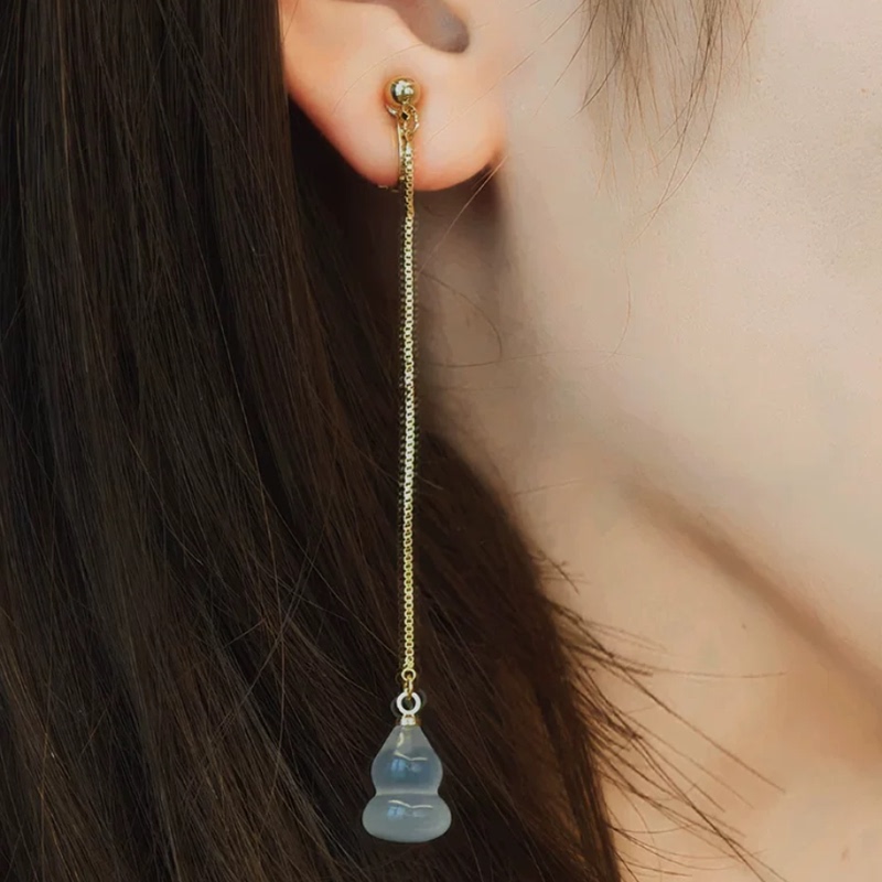 2026 New Chinese Style Earrings Gourd Tassel Earrings Fresh and Elegant~Simple Long Tassel Ear Studs Ear Clips Ear Thread for Women 2026 New Chinese Style Earrings Gourd Tassel Earrings Fresh and Elegant~Simple Long Tassel Ear Studs Ear Clips Ear Thread for Women