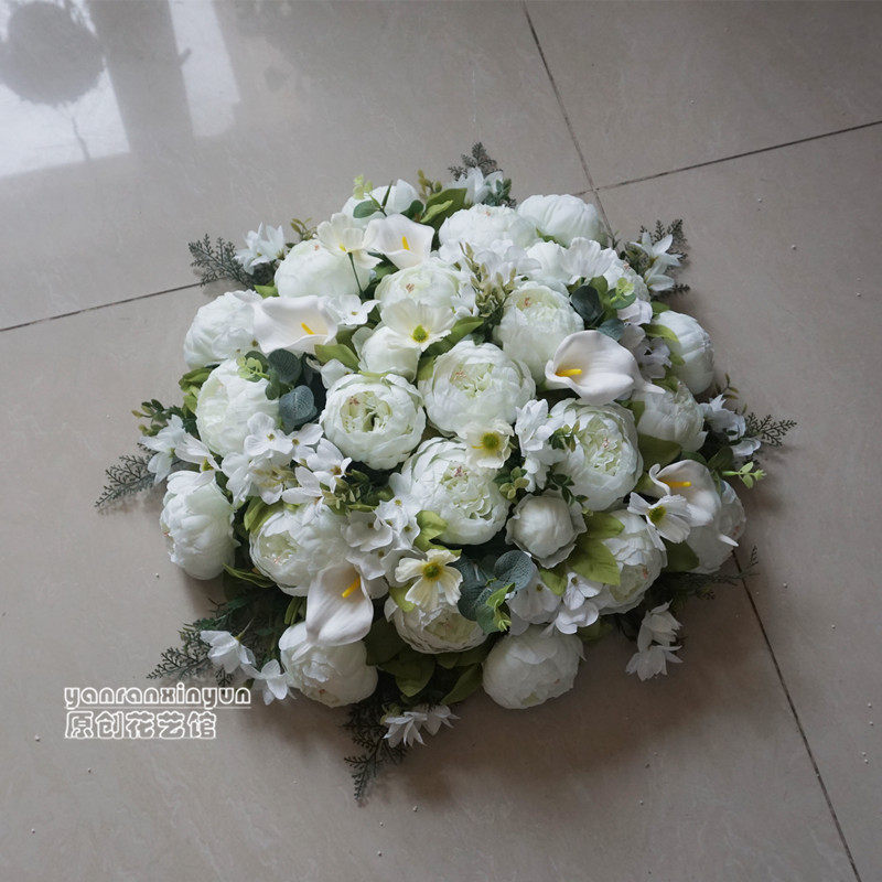 Simulation Round Table Flower Hotel Hotel Turntable Flower Dining Table Eu Style American Handa Garden Simulation Flower Decoration Placing-Taobao