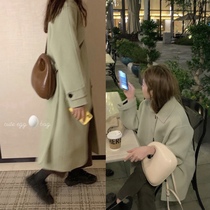 HEYGIRL black brother Korean loose small double-sided coat female temperament long woolen coat winter