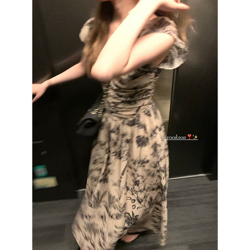 Летнее ретро платье, длинная юбка, изысканный стиль