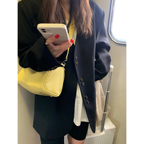 HEYGIRL black elder brother senior design sense small suit jacket women Autumn New Korean loose casual suit top