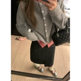 Комплект, весенний кардиган, цветной свитер для отдыха, круглый воротник