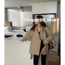 HEYGIRL black brother Korean version loose small short windbreaker womens mid-length thin temperament thin jacket spring and autumn