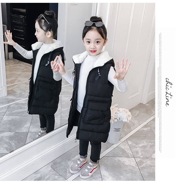 Cô gái vest mùa thu đông xuống áo khoác cotton vai trẻ em 10 mùa xuân mặc dày 12 trẻ lớn 15 tuổi áo gile trẻ em nam
