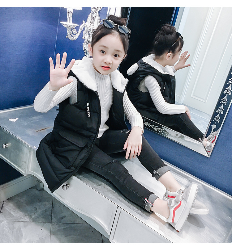 Cô gái vest mùa thu đông xuống áo khoác cotton vai trẻ em 10 mùa xuân mặc dày 12 trẻ lớn 15 tuổi áo gile trẻ em nam