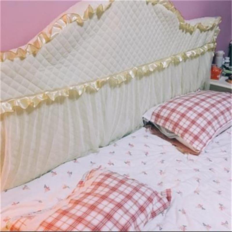 Custom European fabric bed cover Solid wood leather bed head backrest cover 1 8m1 5m soft bag dustproof bed bag arc