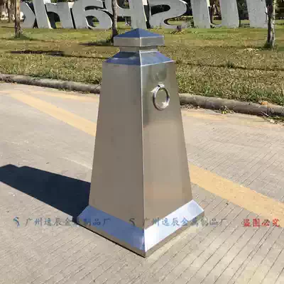 Stainless steel square cone Road cone Warning column Isolation pier Road pile Roadblock Ice cream cone No parking Do not park