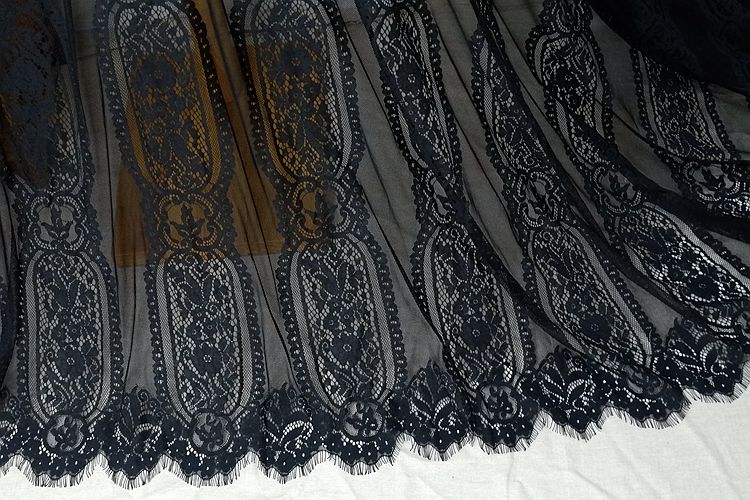 Jacquard-Spitzens toff für Wimpern, ausgehöhlt, weiß, schwarz, rot, 140 cm breit, RS594, 3M Lot – Detail 12