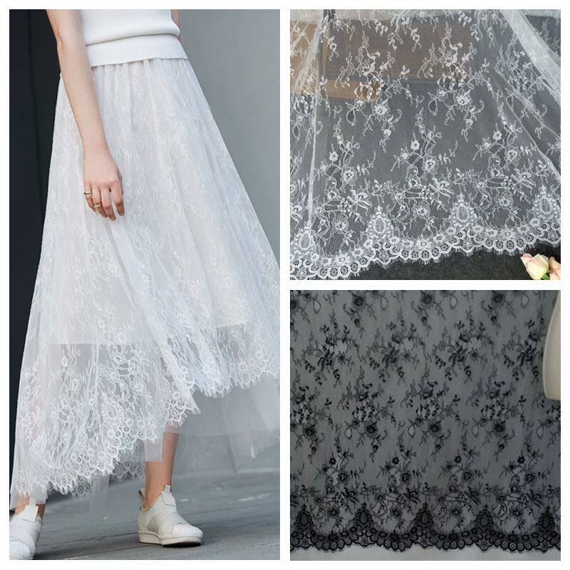 Wearing eyelash lace lace width 74~150CM hand - made diy clothing curtain wedding dress veil material