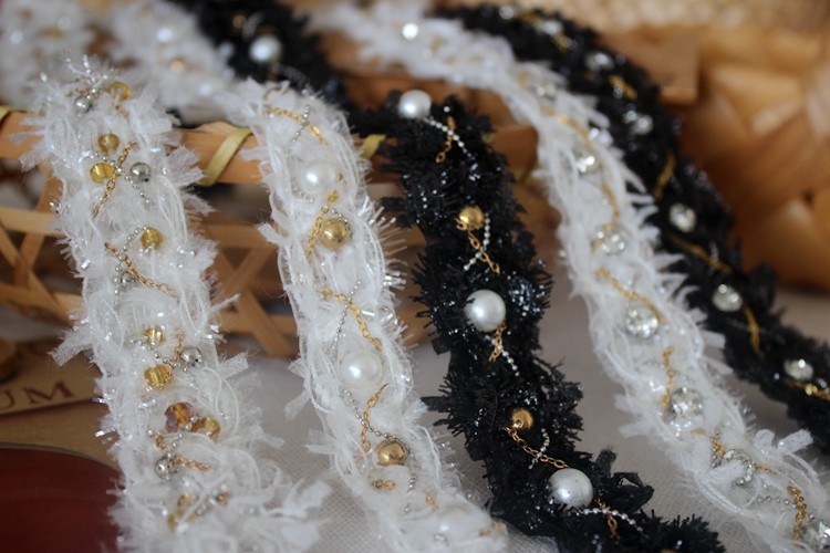 Description Picture 6 of itemBeaded chain lace clothing coat sewing decorative Lace webbing accessories