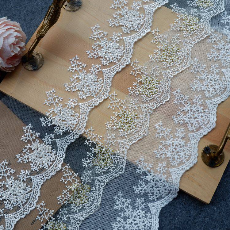 exquisite star dot snowflake mesh bottom embroidery lace handmade DIY clothing accessories headdress skirt curtain decoration material 