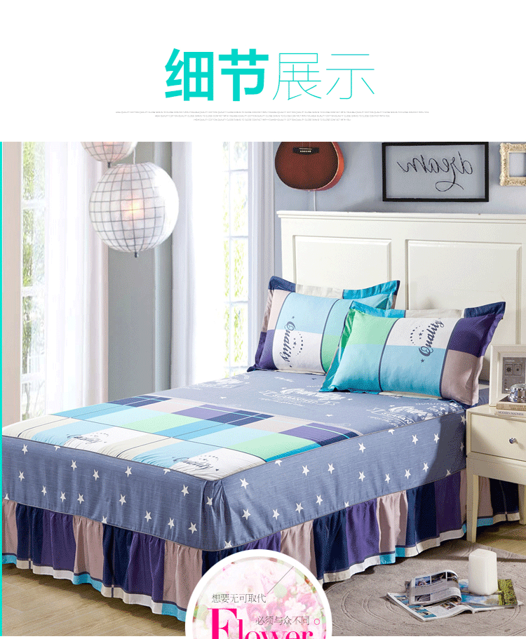 Bông bedspread giường váy ngủ cotton giường bìa vỏ bọc cho một chiếc giường trong một mảnh Li 1.8 / 1.5 / 1.2 m nệm bảo vệ - Váy Petti ga giường viền họa tiết