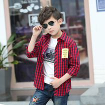 Childrens long-sleeved shirt Bala Childrens long-sleeved plaid shirt Boys and girls spring new cotton shirt foreign style
