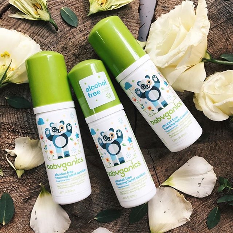 babyganics Gannick baby foam hand sanitizer fragrance-free 50ml portable packaging
