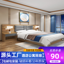 Hotel Furniture Custom Mark Room Full Room Large Bed Hanging Clothes Plate Wall Hanging Wall Back Panel Single Double Quick Guest Hotel Bed