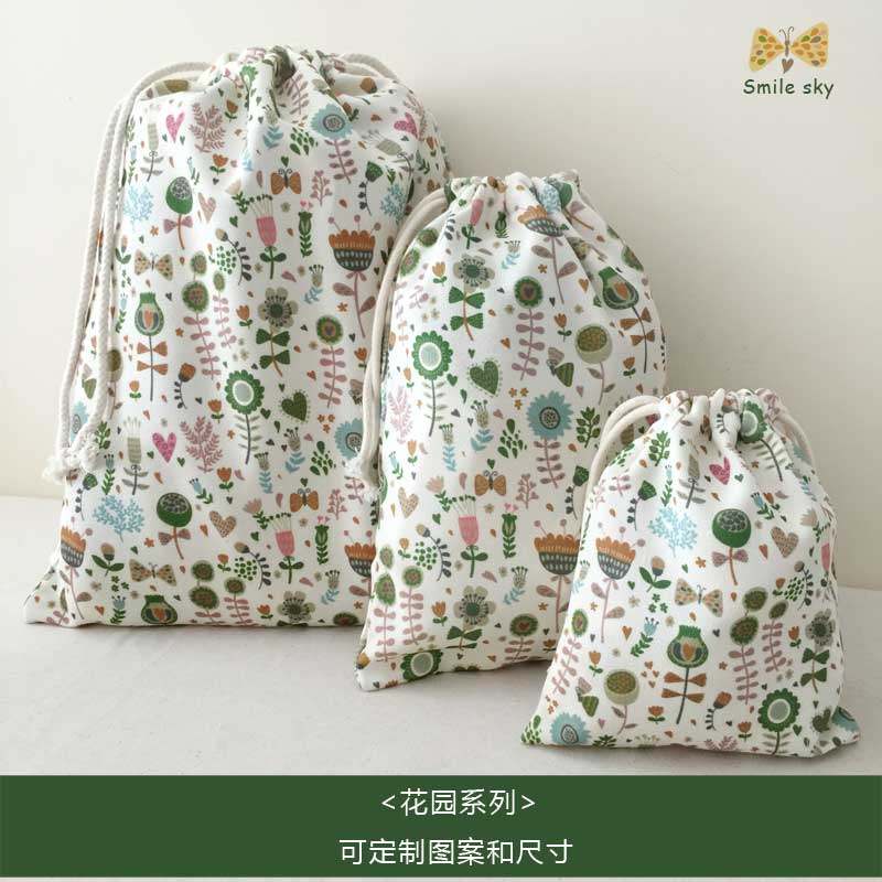 Drawstring Pocket Backpack Student Travel Men's and Women's Small Fresh Canvas Bag Drawstring Backpack Canvas Backpack