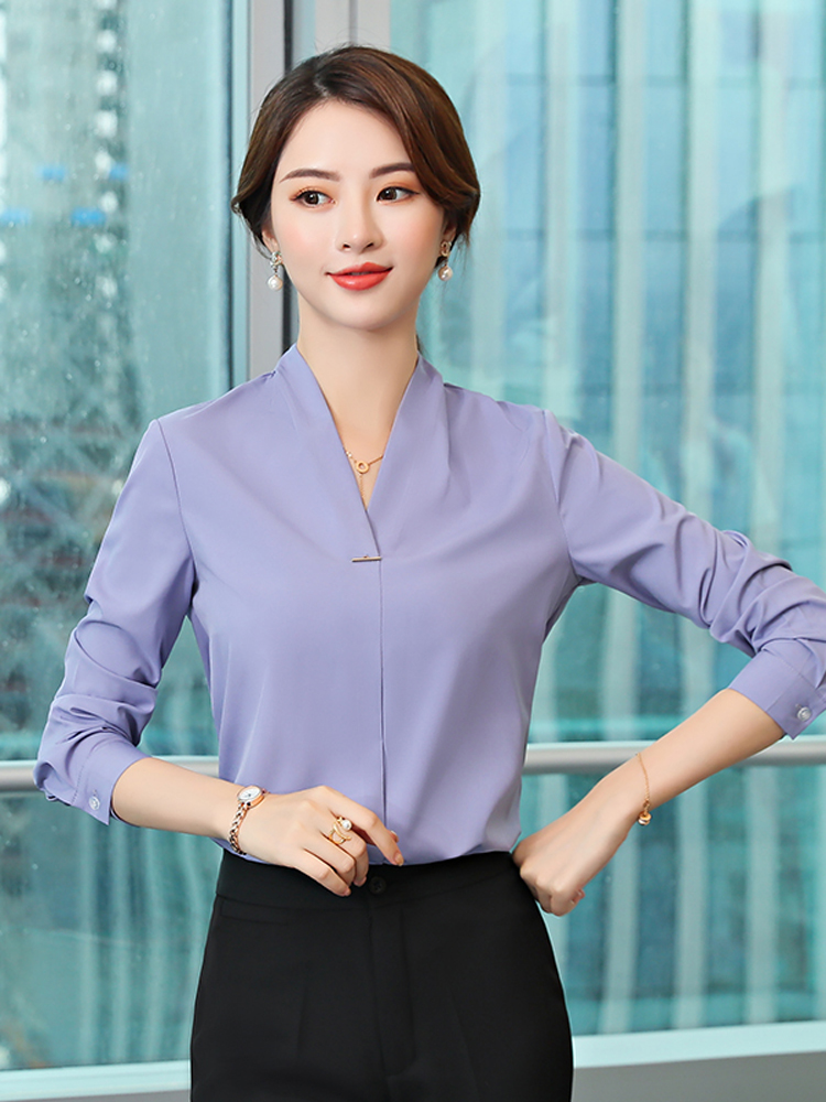 Professional shirt women's long-sleeved 2021 new small temperament formal dress OL work clothes slim-fit iron-free anti-wrinkle shirt