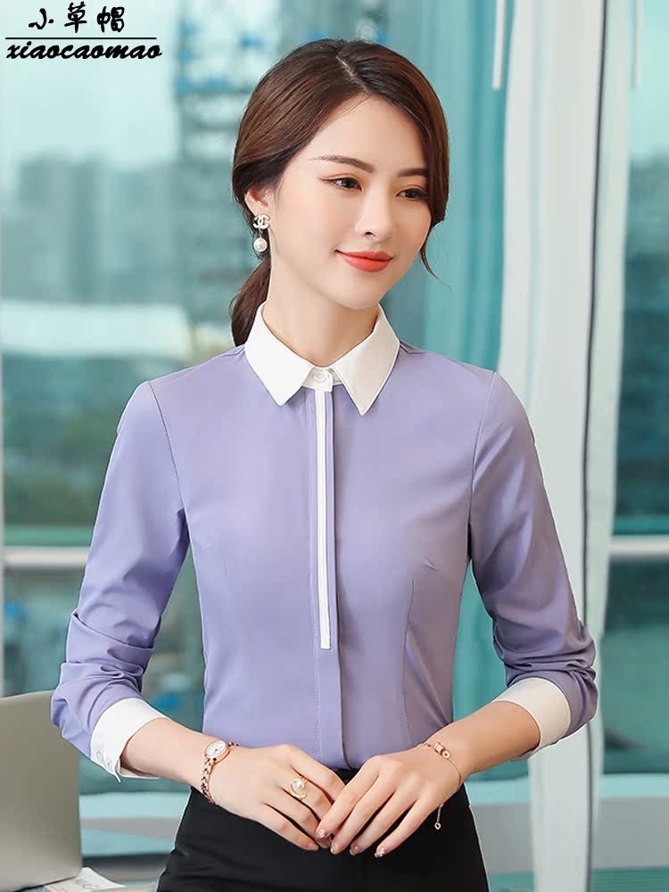 Professional suit female 2021 spring Korean version temperament goddess fan long-sleeved shirt college students work work clothes formal wear