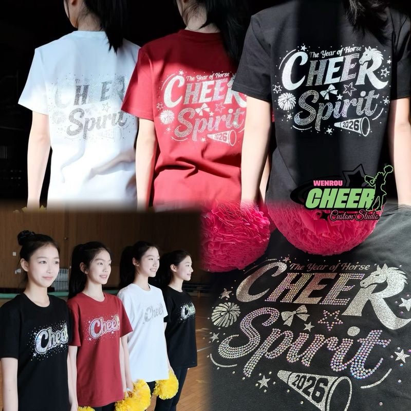 2026 Original Summer New Year of the Horse Commemorative Cheerleading Team Training Uniform Short-Sleeve Cheerleading Culture Merchandise