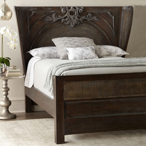 French retro solid wood bed exported to France British antique rattan childrens bed neoclassical simple old childs bed