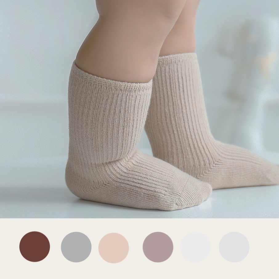 Female Baby Socks Summer Pure Cotton Boneless Male Baby Short Socks Pure Color Children Midbarrel Socks Breathable Newborn Children Socks