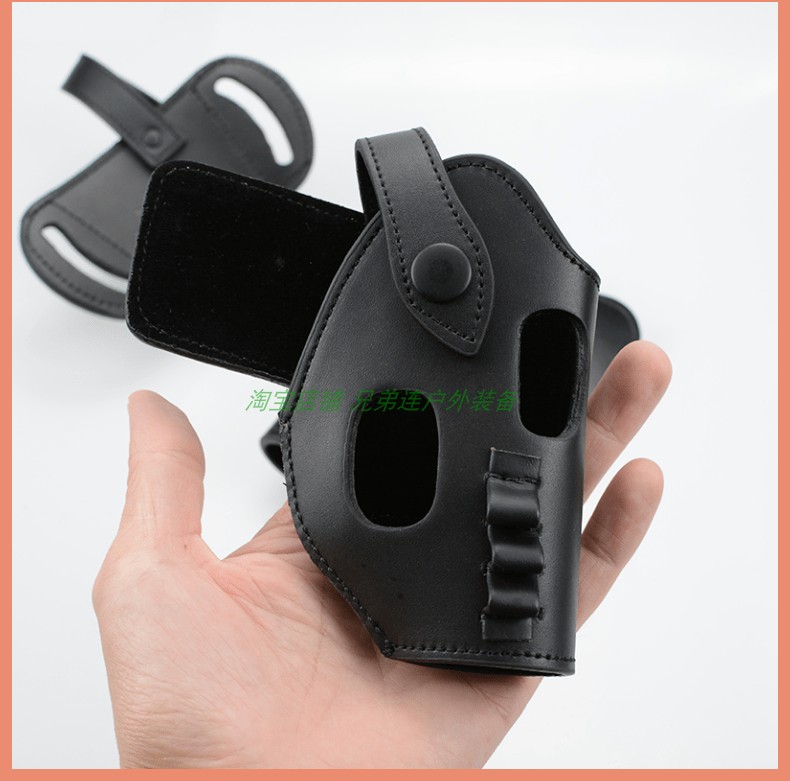 New waist gun set of cow leather genuine leather semi-clad plain clothes hidden 64 style quick pull-out glove gun cover universal 654K
