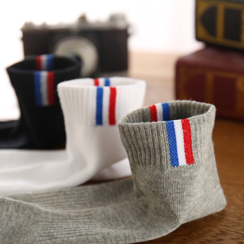 Vớ cotton dài vừa cho nam ống thấp trong phần ống cotton nam khử mùi khâu thêu nam vớ Nghĩa Ô tất nam