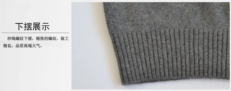 Tinh tế Nội Mông len áo len cashmere nguyên chất mùa đông dày len chải chuốt nam thanh niên trưởng thành giản dị áo len cashmere G9 - Áo len Cashmere